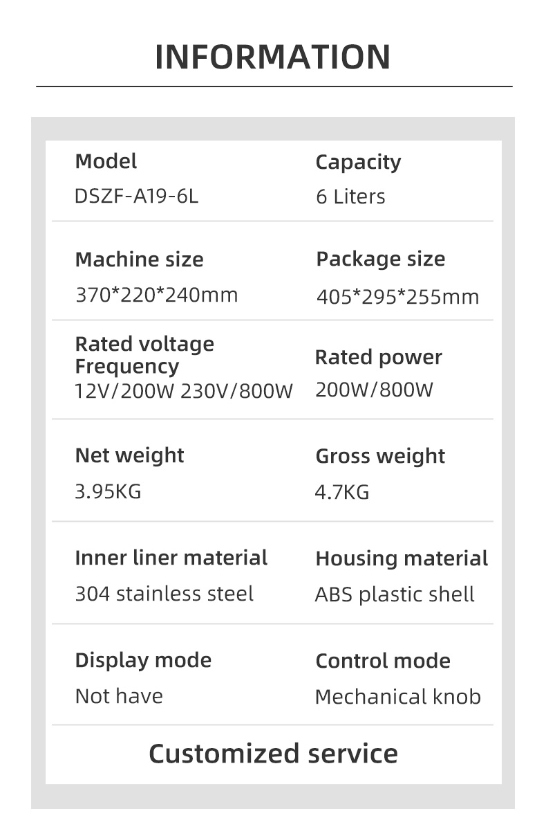 Portable 6L RV Water Heater Dual Voltage Ideal for Camper Vans